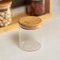 Basicwise Minimalist Two-Tier Bamboo Lazy Susan Turntable with 8 Pcs 12 oz Airtight Lid Glass Jars, Versatile Spice Rack Organizer, Perfect for Kitchen Countertops, Dining Tables, and Pantry Cabinets